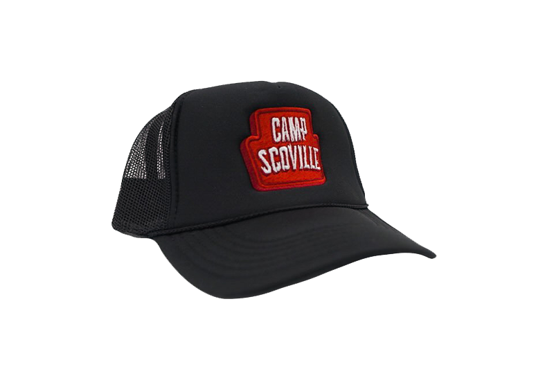 Camp Scoville Black Trucker Hat